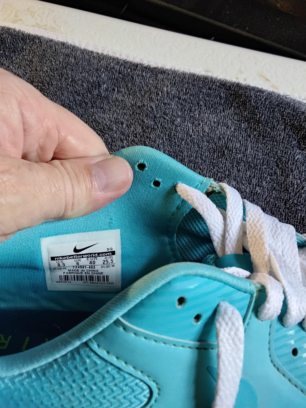 Nike Air Max 90 Ultra Essential Gamma Blue Teal Sneakers Sz 8.5 - Picture 8 of 8